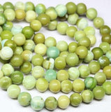 Natural Green Opal Smooth Round Beads 6mm 14inches