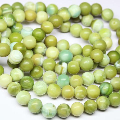 Natural Green Opal Smooth Round Beads 6mm 14inches - Jalvi & Co.