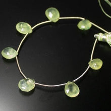 Load image into Gallery viewer, Natural Green Prehnite Faceted Pear Drop Beads 11mm 15mm 5inches - Jalvi &amp; Co.