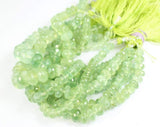 Natural Green Prehnite Faceted Rondelle Beads 8.5mm 13mm 16inches