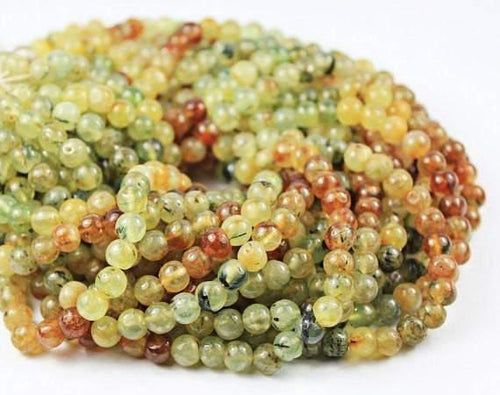 Natural Green Prehnite Smooth Round Beads 9.5mm 14inches - Jalvi & Co.