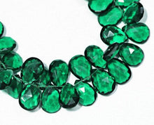 Load image into Gallery viewer, Natural Green Quartz Faceted Pear Drops Beads 2 Matching Pair 14mm - Jalvi &amp; Co.