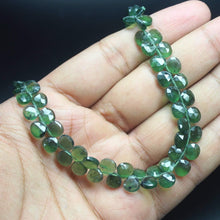 Load image into Gallery viewer, Natural Green Serpentine Faceted Heart Drop Beads 7mm 8inches - Jalvi &amp; Co.