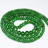 Natural Green Tsavorite Garnet Smooth Rondelle Loose Gemstone Beads 19