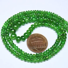 Load image into Gallery viewer, Natural Green Tsavorite Garnet Smooth Rondelle Loose Gemstone Beads 19&quot; 3mm 7mm - Jalvi &amp; Co.