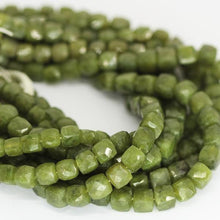 Load image into Gallery viewer, Natural Green Vesuvianite Garnet Faceted Box Beads Loose Strand 9&quot; 6mm 7mm - Jalvi &amp; Co.