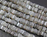 Natural Grey Moonstone Smooth Heishi Square Beads 5mm 13inches