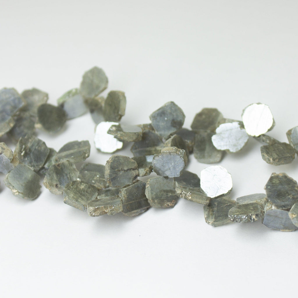 Natural Grey Silverite Smooth Slice Beads 9mm 10mm 16inches - Jalvi & Co.