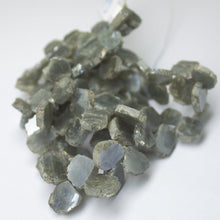 Load image into Gallery viewer, Natural Grey Silverite Smooth Slice Beads 9mm 10mm 16inches - Jalvi &amp; Co.