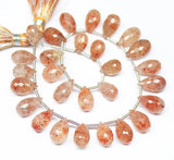 Natural Halidot Quartz Faceted Tear Drop Briolette Beads Strand 4