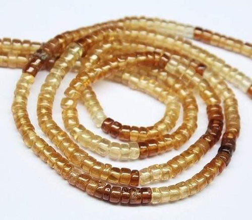 Natural Hessonite Garnet Shaded Wheel Tyre Smooth Polished Beads Strand 14