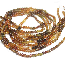 Load image into Gallery viewer, Natural Hessonite Shaded Garnet Smooth Loose Round Ball Beads Strand 13&quot; 3mm - Jalvi &amp; Co.