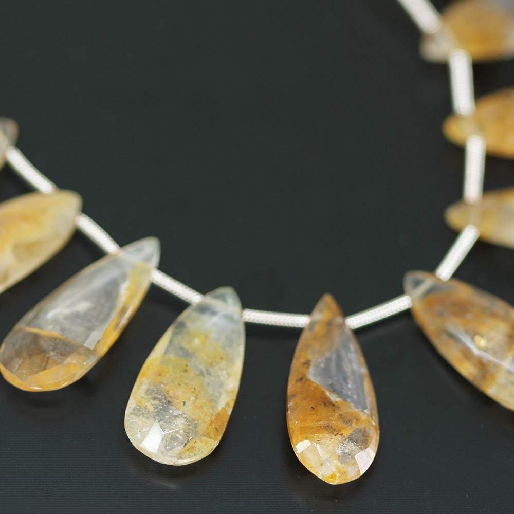 Natural Himalayan Quartz Faceted Pear Loose Gemstone Beads Strand 21mm 24mm 4" - Jalvi & Co.