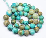 Natural Himalayan Turquoise Smooth Round Craft Loose Gemstone Beads 18
