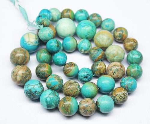 Natural Himalayan Turquoise Smooth Round Craft Loose Gemstone Beads 18