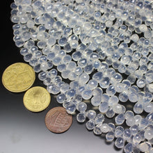 Load image into Gallery viewer, Natural Ice Quartz Faceted Tear Drop Gemstone Loose Beads Strand 8mm 9mm 4&quot; - Jalvi &amp; Co.