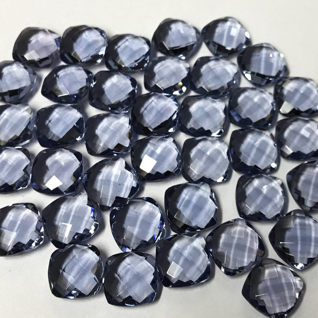 Natural Iolite Quartz Faceted Cushion Loose Beads 8mm 10pc - Jalvi & Co.