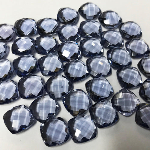 Natural Iolite Quartz Faceted Cushion Loose Beads 8mm 10pc - Jalvi & Co.