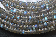 Load image into Gallery viewer, Natural Labradorite Faceted Rondelle Gemstone Loose Beads Strand 10" 6mm - Jalvi &amp; Co.