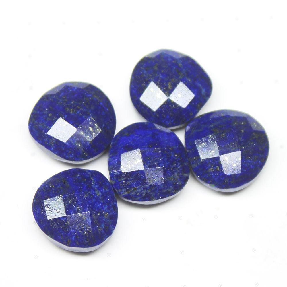 Natural Lapis Lazuli Blue Gemstone Heart Faceted Loose Gemstone Pair 5pc 12mm - Jalvi & Co.