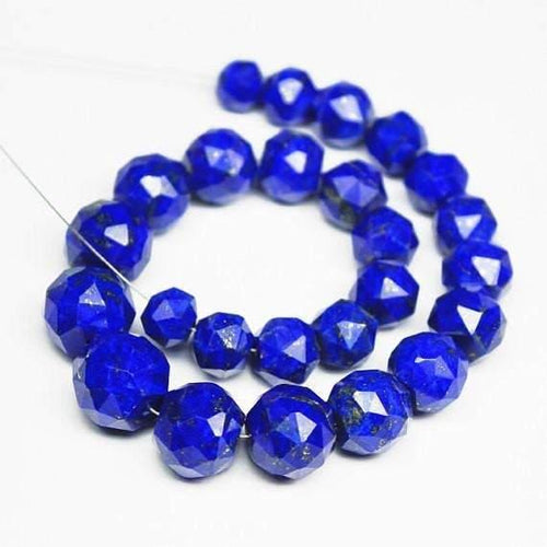 Natural Lapis Lazuli Rose Cut Faceted Round Gemstone Beads Round 8