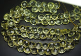 Natural Lemon Quartz Faceted Heart Drop Briolette Beads Strand 9