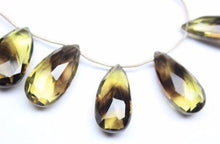 Load image into Gallery viewer, Natural Lemon Quartz Faceted Pear Drop Loose Gemstone Beads Strand 25mm 9&quot; - Jalvi &amp; Co.