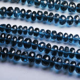 Natural London Blue Topaz Faceted Rondelle Gemstone Loose Beads 2