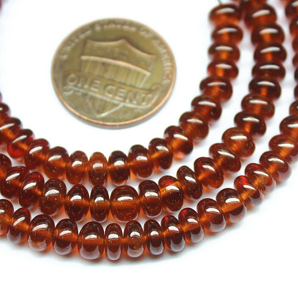 Natural Mozambique Garnet Smooth Rondelle Gemstone Loose Beads Strand 13" 5mm - Jalvi & Co.