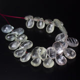 Natural Multi Aquamarine Faceted Pear Drop Beads 8.5mm 10mm 4inches