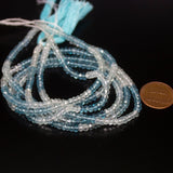 Natural Multi Color Aquamarine Faceted Rondelle Beads 3.5mm 13inches