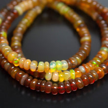 Load image into Gallery viewer, Natural Multi Color Ethiopian Opal Smooth Rondelle Beads 4mm 4.5mm 16inches - Jalvi &amp; Co.