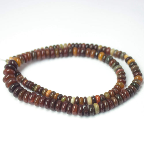 Natural Multi Color Ethiopian Opal Smooth Rondelle Beads 5.5mm 8.5mm 16inches - Jalvi & Co.