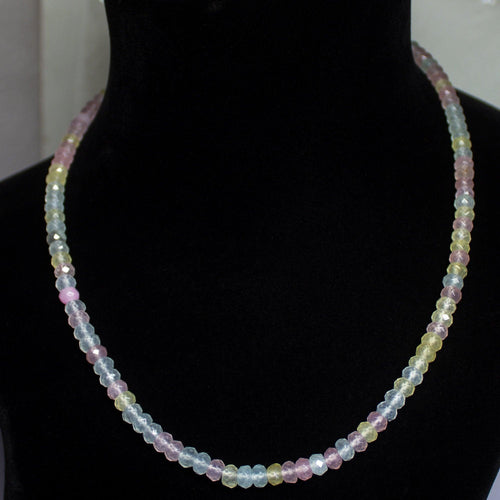 Natural Multi Color Jade Faceted Rondelle Beads Necklace 6mm 21
