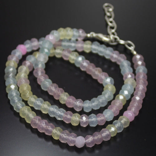 Natural Multi Color Jade Faceted Rondelle Beads Necklace 6mm 21