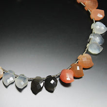 Load image into Gallery viewer, Natural Multi Color Moonstone Faceted Fancy Drops Beads 10mm 11mm 9inches - Jalvi &amp; Co.