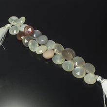 Load image into Gallery viewer, Natural Multi-Color Moonstone Faceted Heart Beads 13mm 14mm 22pc - Jalvi &amp; Co.