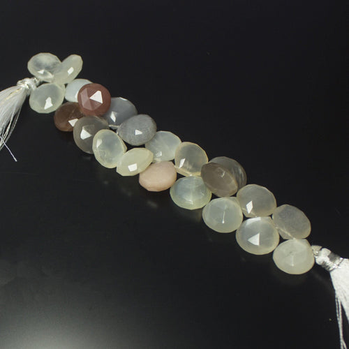 Natural Multi-Color Moonstone Faceted Heart Beads 13mm 14mm 22pc - Jalvi & Co.
