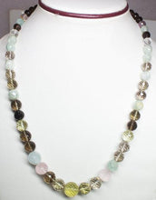 Load image into Gallery viewer, Natural Multi Color Multi Gemstone Faceted Round Beads Necklace 5mm 14mm 22inches - Jalvi &amp; Co.