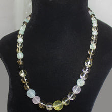 Load image into Gallery viewer, Natural Multi Color Multi Gemstone Faceted Round Beads Necklace 5mm 15mm 22inches - Jalvi &amp; Co.