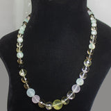Natural Multi Color Multi Gemstone Faceted Round Beads Necklace 5mm 15mm 22inches