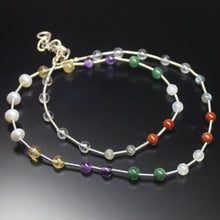 Load image into Gallery viewer, Natural Multi Color Multi Gemstone Smooth Round Beads Necklace 4.5mm 6mm 19&quot; - Jalvi &amp; Co.