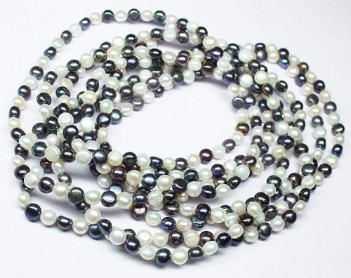 Natural Multi Color Pearl Smooth Round Beads 6mm 6.5mm 8