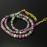 Natural Multi Color Ruby Zoisite Faceted Rondelle Beads 4.5mm 6mm 19inches