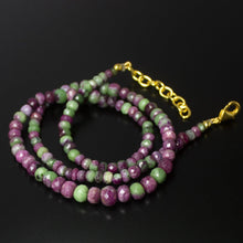 Load image into Gallery viewer, Natural Multi Color Ruby Zoisite Faceted Rondelle Beads 4mm 7.5mm 7.5inches - Jalvi &amp; Co.