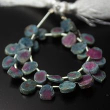 Load image into Gallery viewer, Natural Multi Color Ruby Zoisite Smooth Slice Beads 8mm 9mm 8inches - Jalvi &amp; Co.