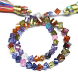 Natural Multi Color Zircon Faceted Box Square Beads 3.5mm 5mm 4inches