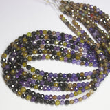 Natural Multi Color Zircon Faceted Rondelle Beads 14