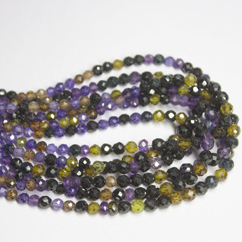 Natural Multi Color Zircon Faceted Rondelle Beads 14" 3.5mm 5mm - Jalvi & Co.