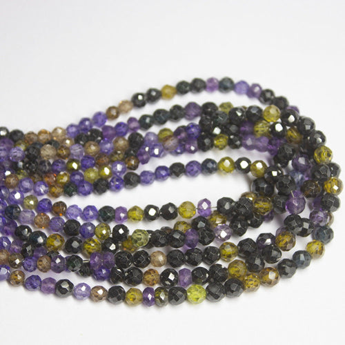 Natural Multi Color Zircon Faceted Rondelle Beads 14